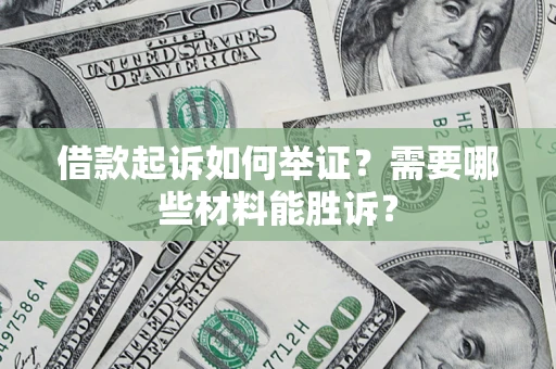 武汉借款起诉如何举证？需要哪些材料能胜诉？