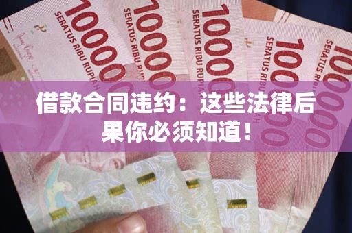 武汉借款合同违约：这些法律后果你必须知道！