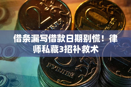 武汉借条漏写借款日期别慌！律师私藏3招补救术