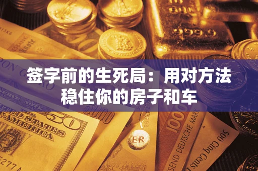 武汉签字前的生死局：用对方法稳住你的房子和车